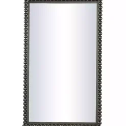Kirklands Home Decorative Mirrors|Black Metal Beaded Frame Wall Mirror