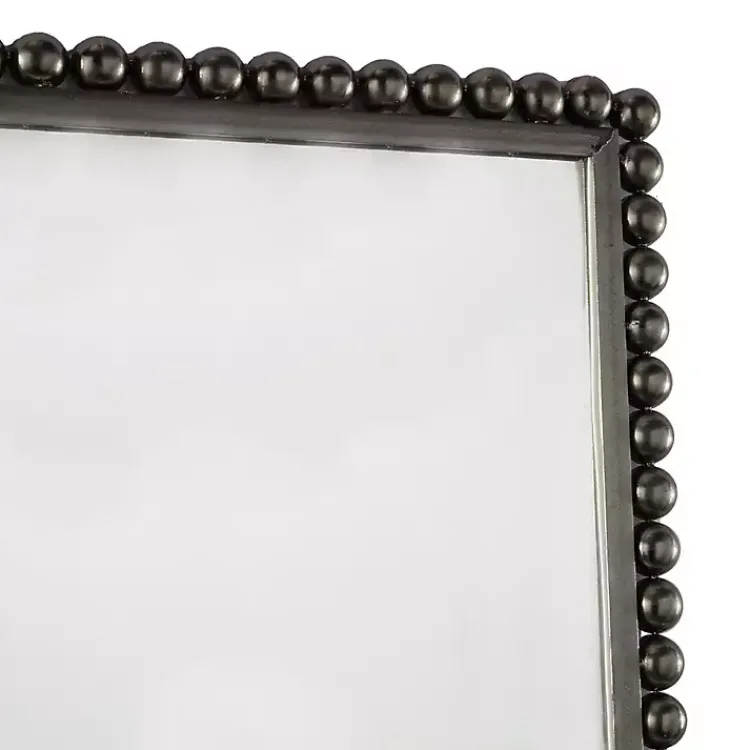 Kirklands Home Decorative Mirrors|Black Metal Beaded Frame Wall Mirror