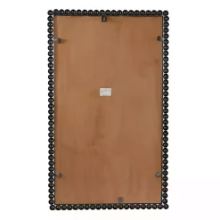 Kirklands Home Decorative Mirrors|Black Metal Beaded Frame Wall Mirror
