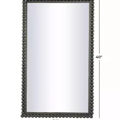 Kirklands Home Decorative Mirrors|Black Metal Beaded Frame Wall Mirror