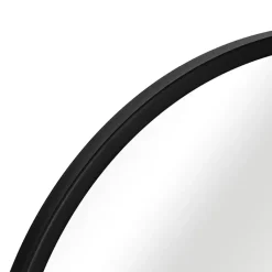 Kirklands Home Decorative Mirrors|Black Metal Capsule Wall Mirror