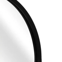 Kirklands Home Decorative Mirrors|Black Metal Capsule Wall Mirror