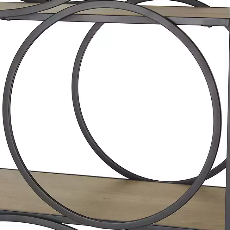 Kirklands Home Bookshelves|Black Metal Circles 5-Tier Bookcase