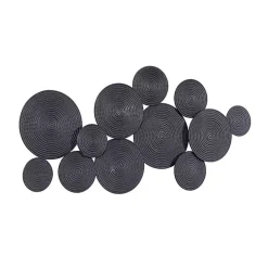 Kirklands Home Wall Plaques|Metal Circles Wall Plaque Black