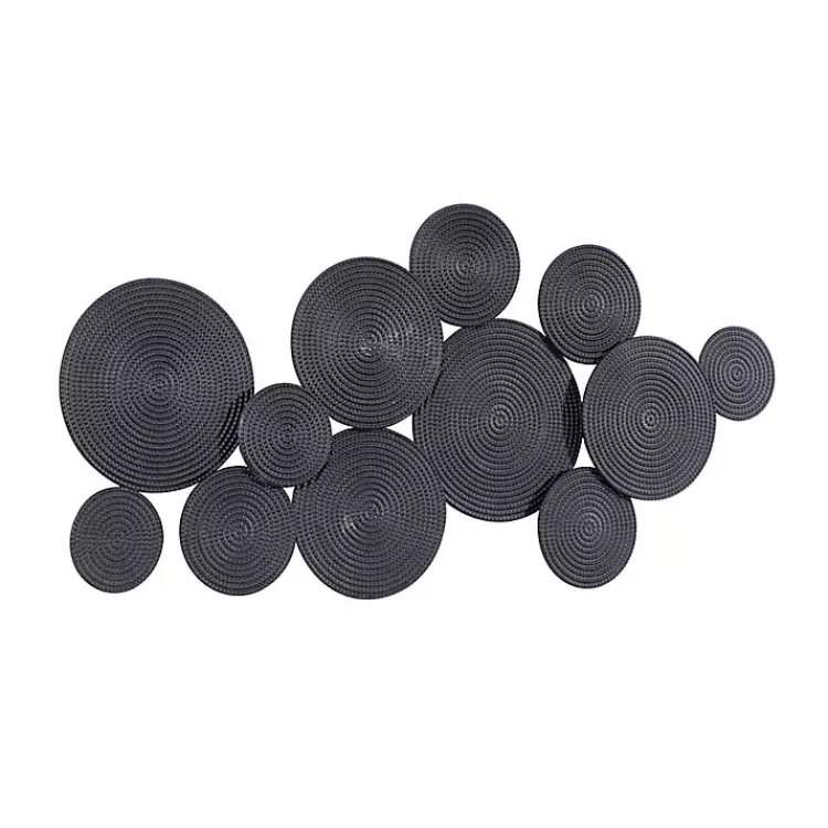 Kirklands Home Wall Plaques|Metal Circles Wall Plaque Black