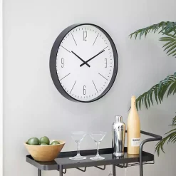 Kirklands Home Clocks|Black Metal Contemporary Wall Clock