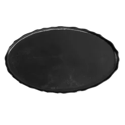 Kirklands Home Coffee Tables|Metal Deckled Edge Oval Coffee Table Black