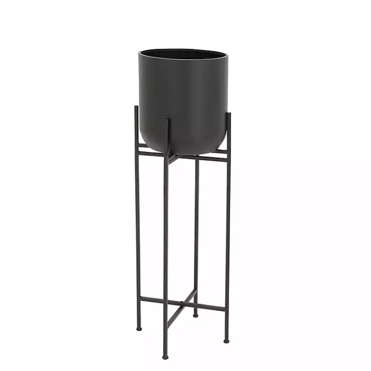 Kirklands Home Planters|Metal Dome Planter with Stand, 46 in. Black