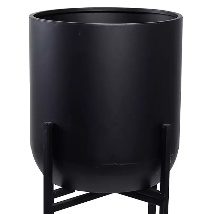 Kirklands Home Planters|Metal Dome Planter with Stand, 46 in. Black