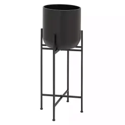 Kirklands Home Planters|Metal Dome Planter with Stand, 36 in. Black
