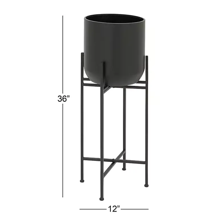 Kirklands Home Planters|Metal Dome Planter with Stand, 36 in. Black