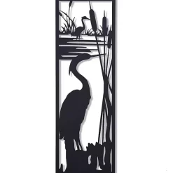 Kirklands Home Wall Plaques|Metal Egrets I Wall Plaque Black