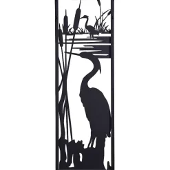 Kirklands Home Wall Plaques|Metal Egrets I Wall Plaque Black