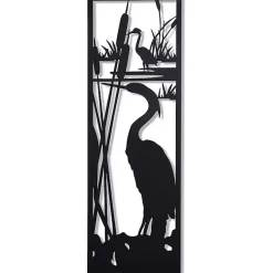 Kirklands Home Wall Plaques|Metal Egrets II Wall Plaque Black