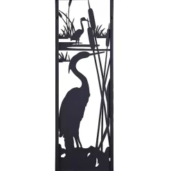 Kirklands Home Wall Plaques|Metal Egrets II Wall Plaque Black