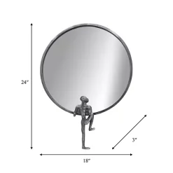 Kirklands Home Decorative Mirrors|Metal Figure Wall Mirror Black