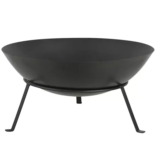 Kirklands Home Fire Pits|Metal Fire Bowl with Tapered Legs Black