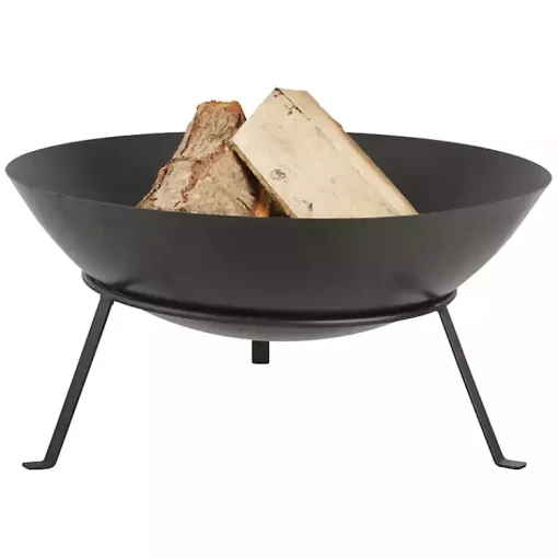 Kirklands Home Fire Pits|Metal Fire Bowl with Tapered Legs Black
