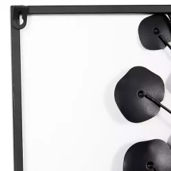 Kirklands Home Wall Plaques|Metal Floral Wall Plaques, Set of 2 Black