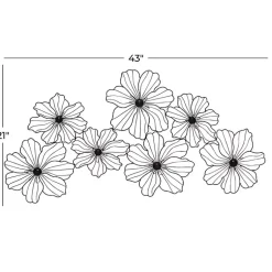 Kirklands Home Wall Plaques|Metal Floral Wire Wall Plaque Black