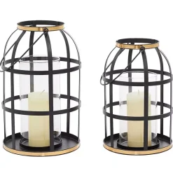 Discount Metal Frame Lanterns, Set of 2 Lanterns
