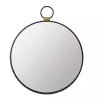 Kirklands Home Decorative Mirrors|Black Metal Frame Round Loop Wall Mirror