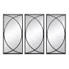 Kirklands Home Decorative Mirrors|Black Metal Geometric Wall Mirrors, Set of 3