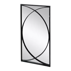 Kirklands Home Decorative Mirrors|Black Metal Geometric Wall Mirrors, Set of 3