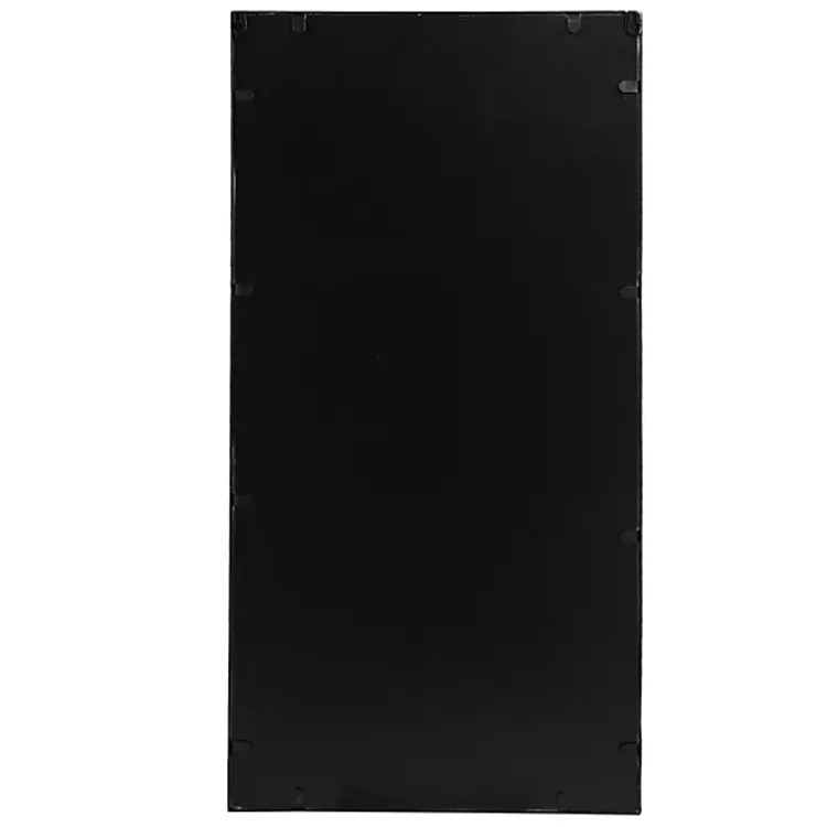 Kirklands Home Decorative Mirrors|Black Metal Geometric Wall Mirrors, Set of 3