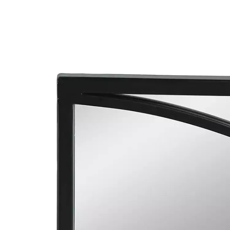 Kirklands Home Decorative Mirrors|Black Metal Geometric Wall Mirrors, Set of 3