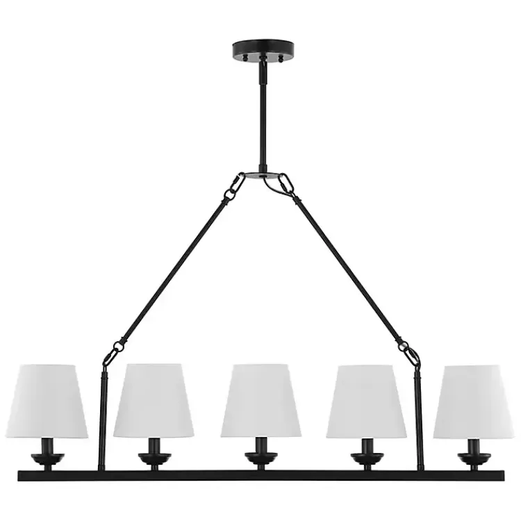 Kirklands Home Chandeliers & Pendant Lighting|Black Metal Linear Chandelier