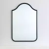 Kirklands Home Framed Mirrors|Black Metal Linear Wave Mirror