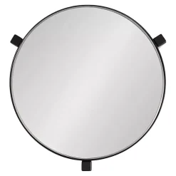 Kirklands Home Accent & End Tables|Metal Mirrored Tabletop Aguilar Drink Table Black