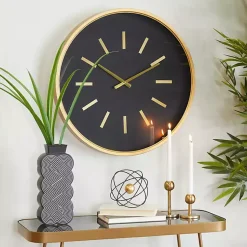 Kirklands Home Clocks|Black Metal Modern Thomas Wall Clock
