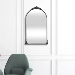 Kirklands Home Decorative Mirrors|Metal Modern Victorian Wall Mirror Black