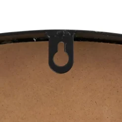 Kirklands Home Clocks|Black Metal Natural Wood Wall Clock