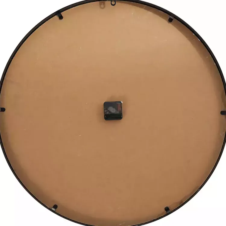 Kirklands Home Clocks|Black Metal Natural Wood Wall Clock