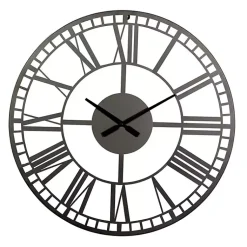 Kirklands Home Clocks|Black Metal Open Frame Wall Clock