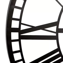 Kirklands Home Clocks|Black Metal Open Frame Wall Clock