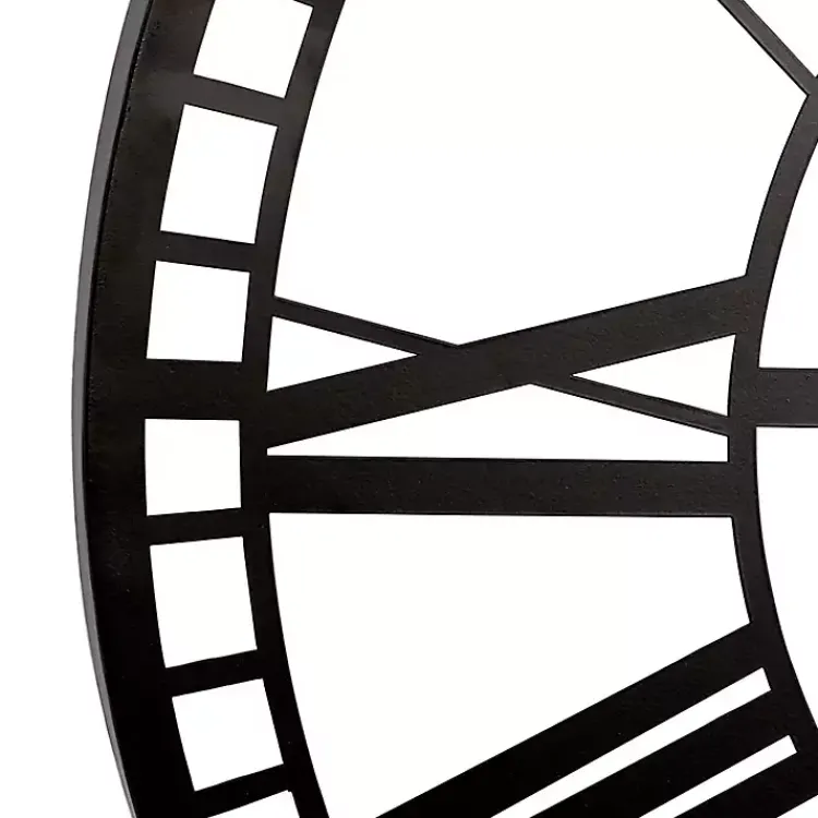 Kirklands Home Clocks|Black Metal Open Frame Wall Clock