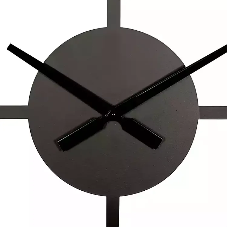Kirklands Home Clocks|Black Metal Open Frame Wall Clock