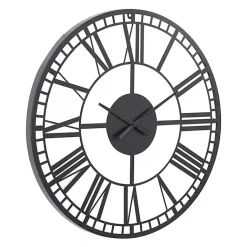 Kirklands Home Clocks|Black Metal Open Frame Wall Clock