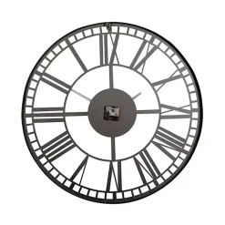 Kirklands Home Clocks|Black Metal Open Frame Wall Clock