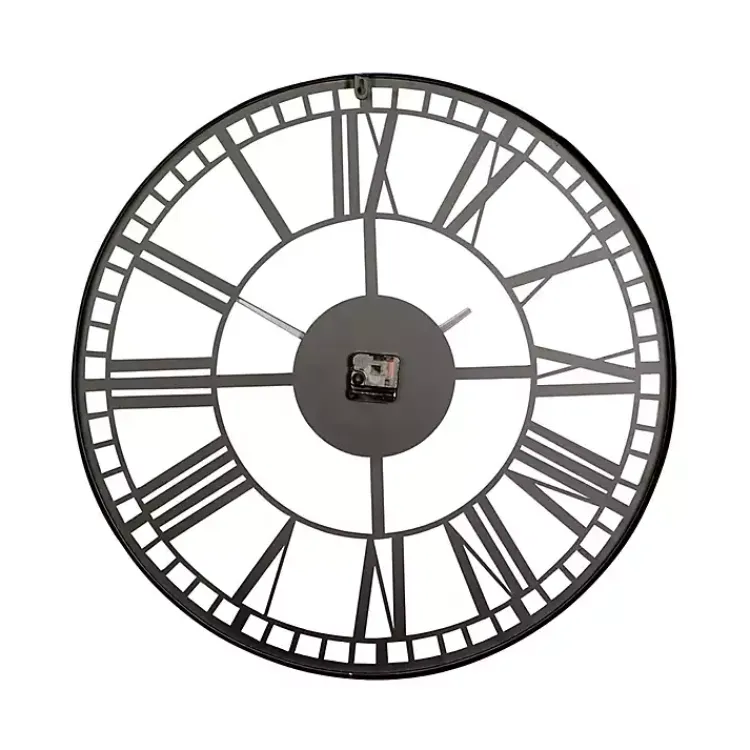 Kirklands Home Clocks|Black Metal Open Frame Wall Clock