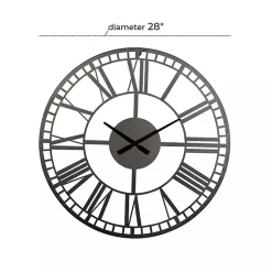 Kirklands Home Clocks|Black Metal Open Frame Wall Clock
