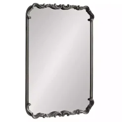 Kirklands Home Decorative Mirrors|Black Metal Ornamental Wall Mirror