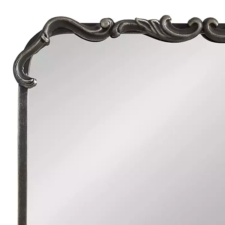 Kirklands Home Decorative Mirrors|Black Metal Ornamental Wall Mirror