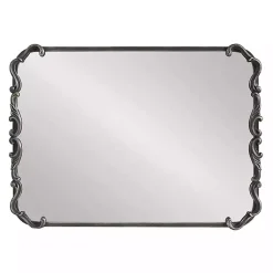 Kirklands Home Decorative Mirrors|Black Metal Ornamental Wall Mirror