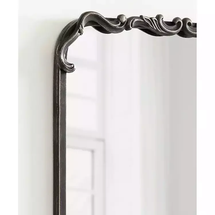 Kirklands Home Decorative Mirrors|Black Metal Ornamental Wall Mirror