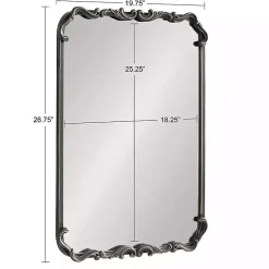 Kirklands Home Decorative Mirrors|Black Metal Ornamental Wall Mirror
